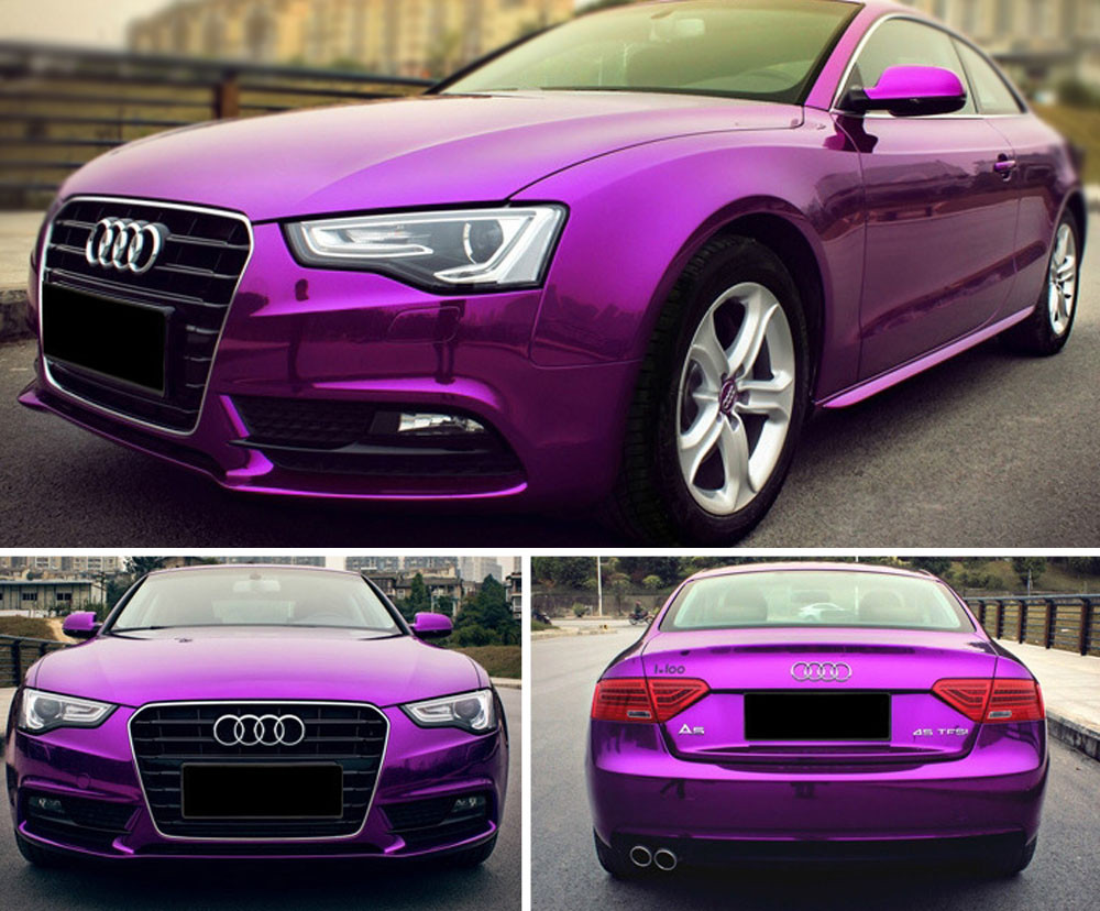 24″ x 60″ Purple Chrome Mirror Vinyl Film Wrap Sticker Stretchable 2ft x 5ft