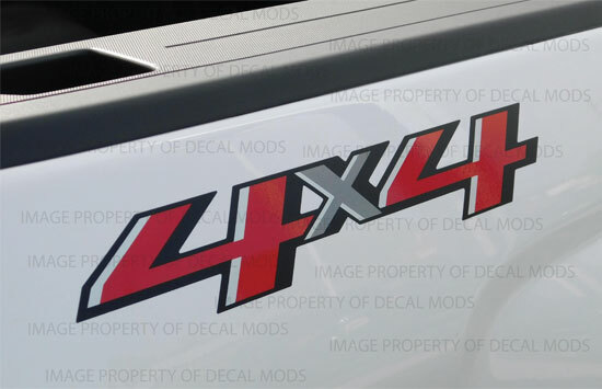 (2x) 2018 4×4 Decals F18 stickers Parts Chevy Silverado GMC Sierra Bed FG4Y0