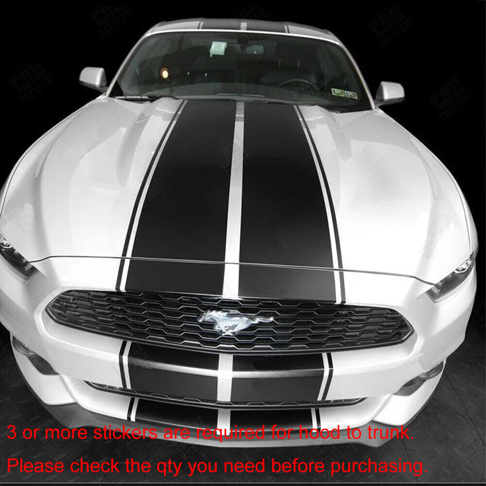 78″ 4-Line Rectangle Racing Vinyl Decal Stickers For Ford Mustang Chevy Camaro