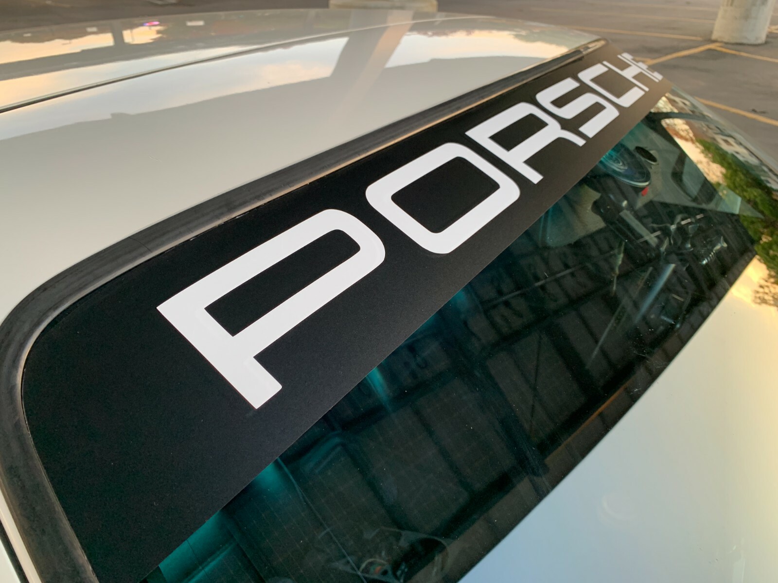 2-Piece Windshield Sun Visor + P Script Banner Decal