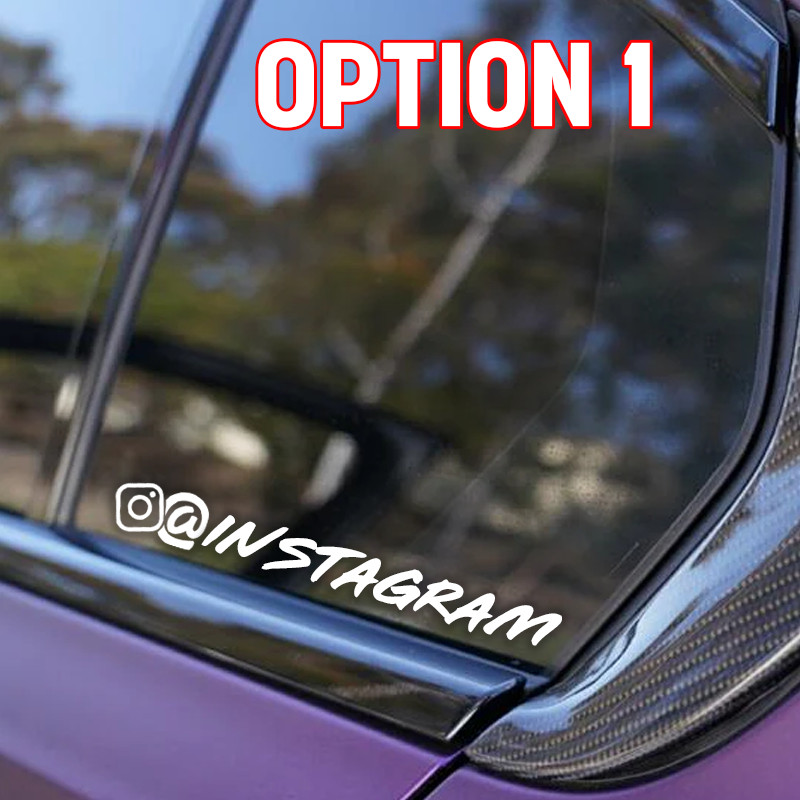 (2) Custom Personalized INSTAGRAM @ Handle Username (PAIR) Vinyl Decal Sticker