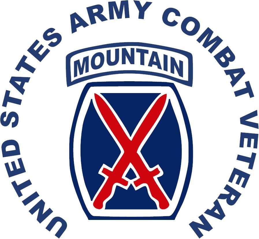 “U S ARMY COMBAT VETERAN MOUNTAIN” 3 Mil Vinyl Sticker for Car/Truck Window