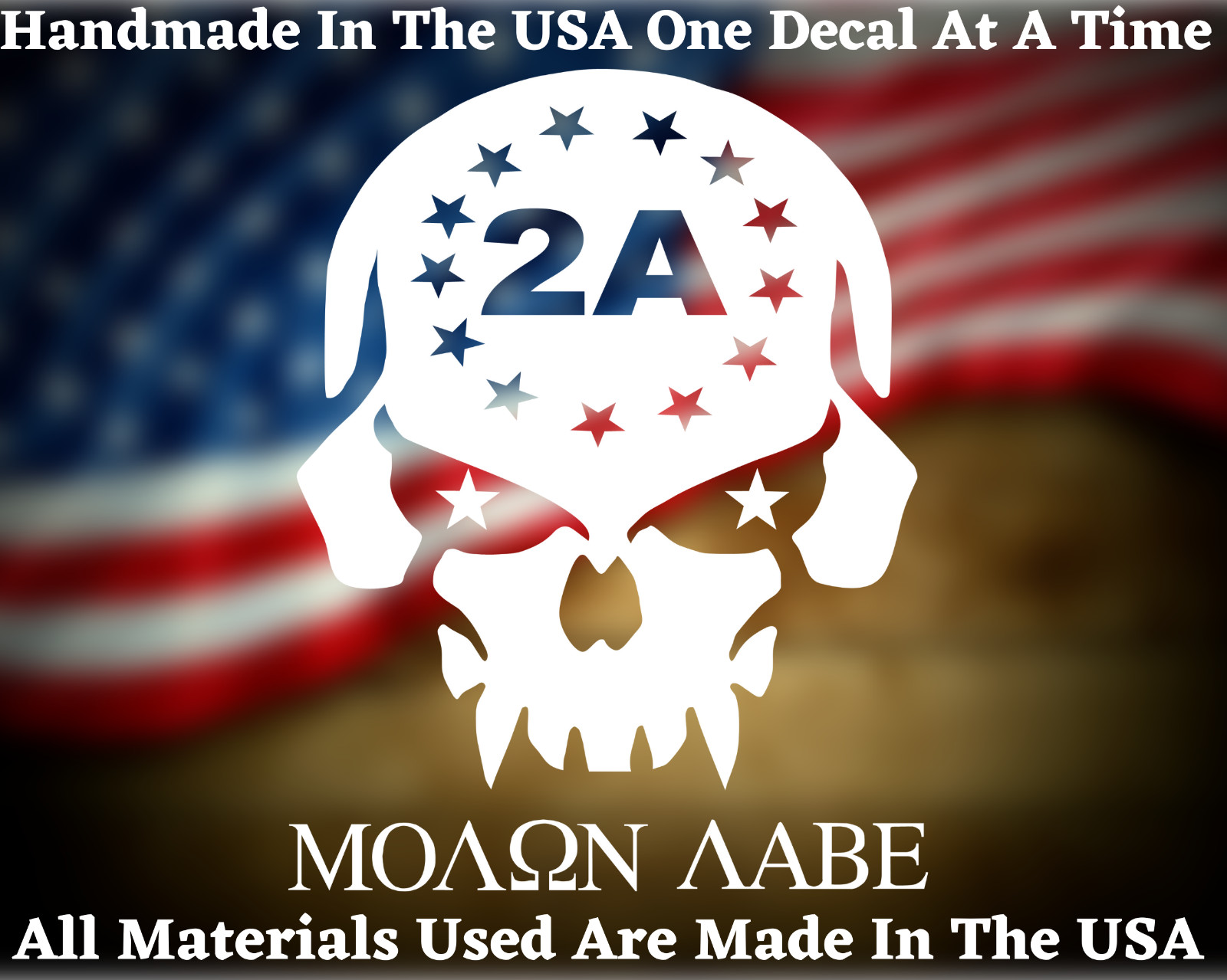 MOLON LABE 2nd Amendment Skull Decal US Seller