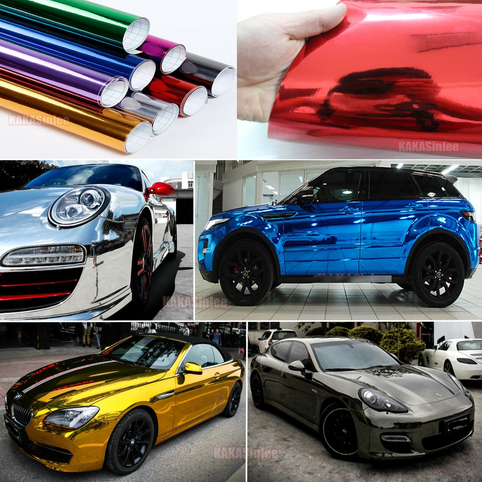 Flexible Smooth Bright Entire Car Wrap Mirror Chrome Vinyl Sticker Film Decal US