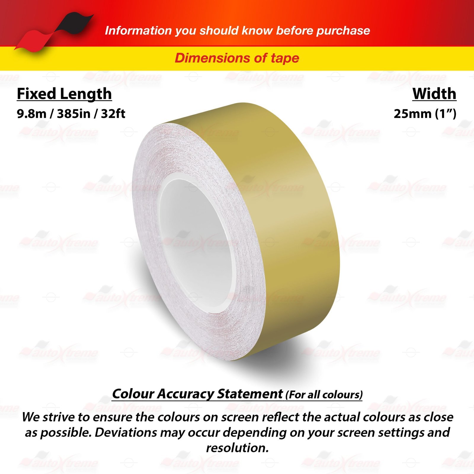 1″ Vinyl Pinstriping Pin Stripe Car Styling Tape Decal Sticker 25mm MATTE GOLD