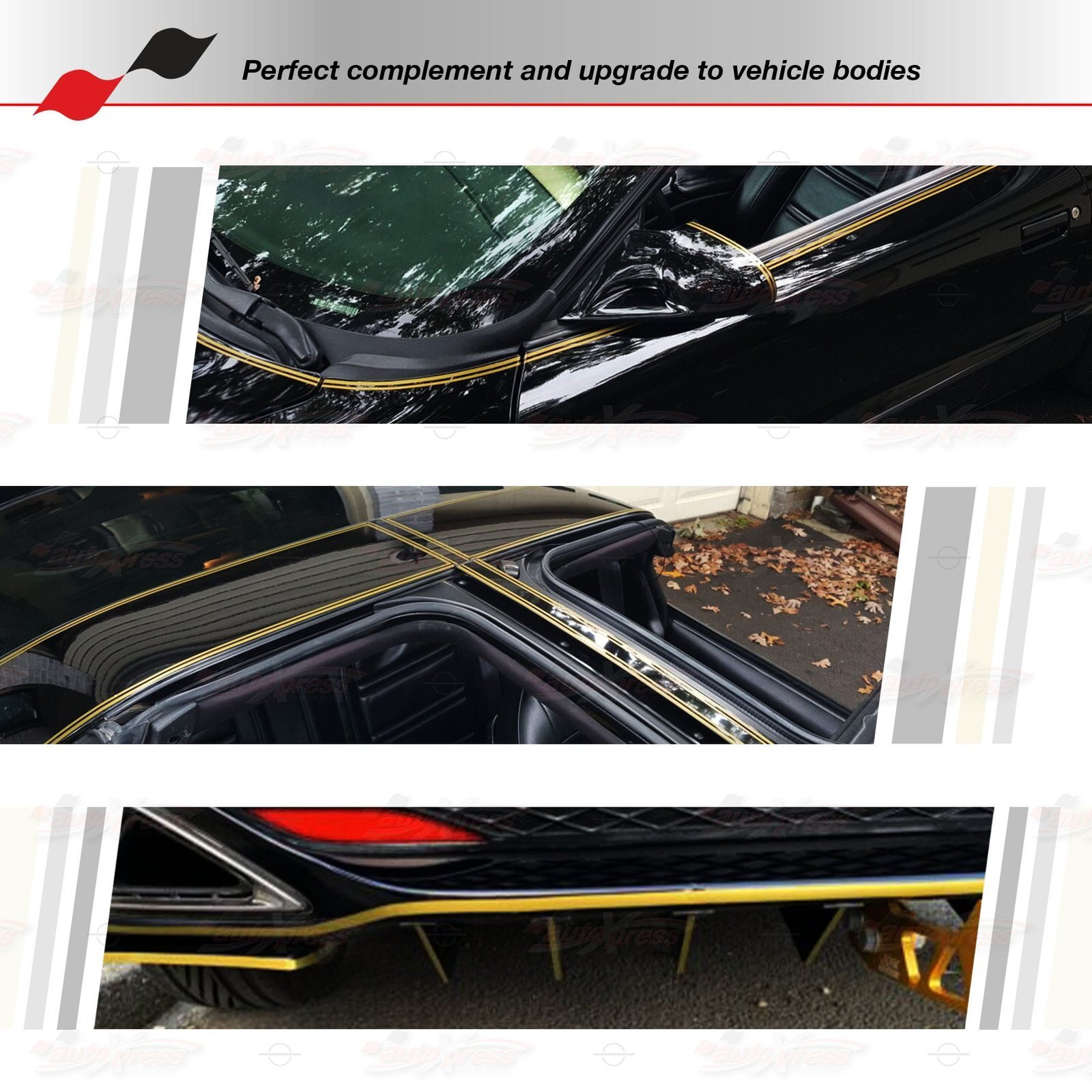 MATTE GOLD 8″ 203mm Roll PIN STRIPE Car Striping Line TAPE Decal Vinyl Sticker