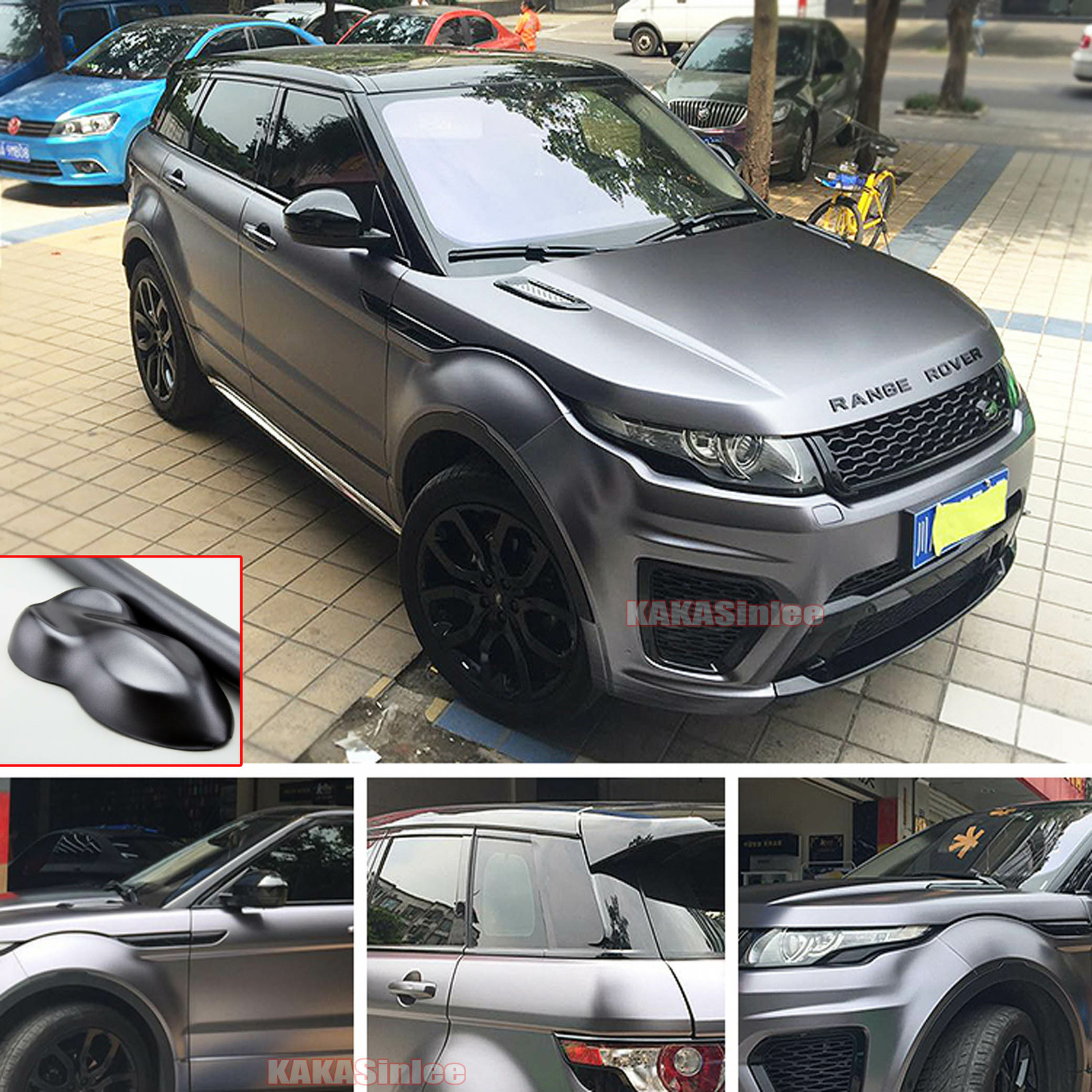 Air Release / T Grey Whole Car Pearl Metal Satin Chrome Vinyl Wrap Sticker HDUS