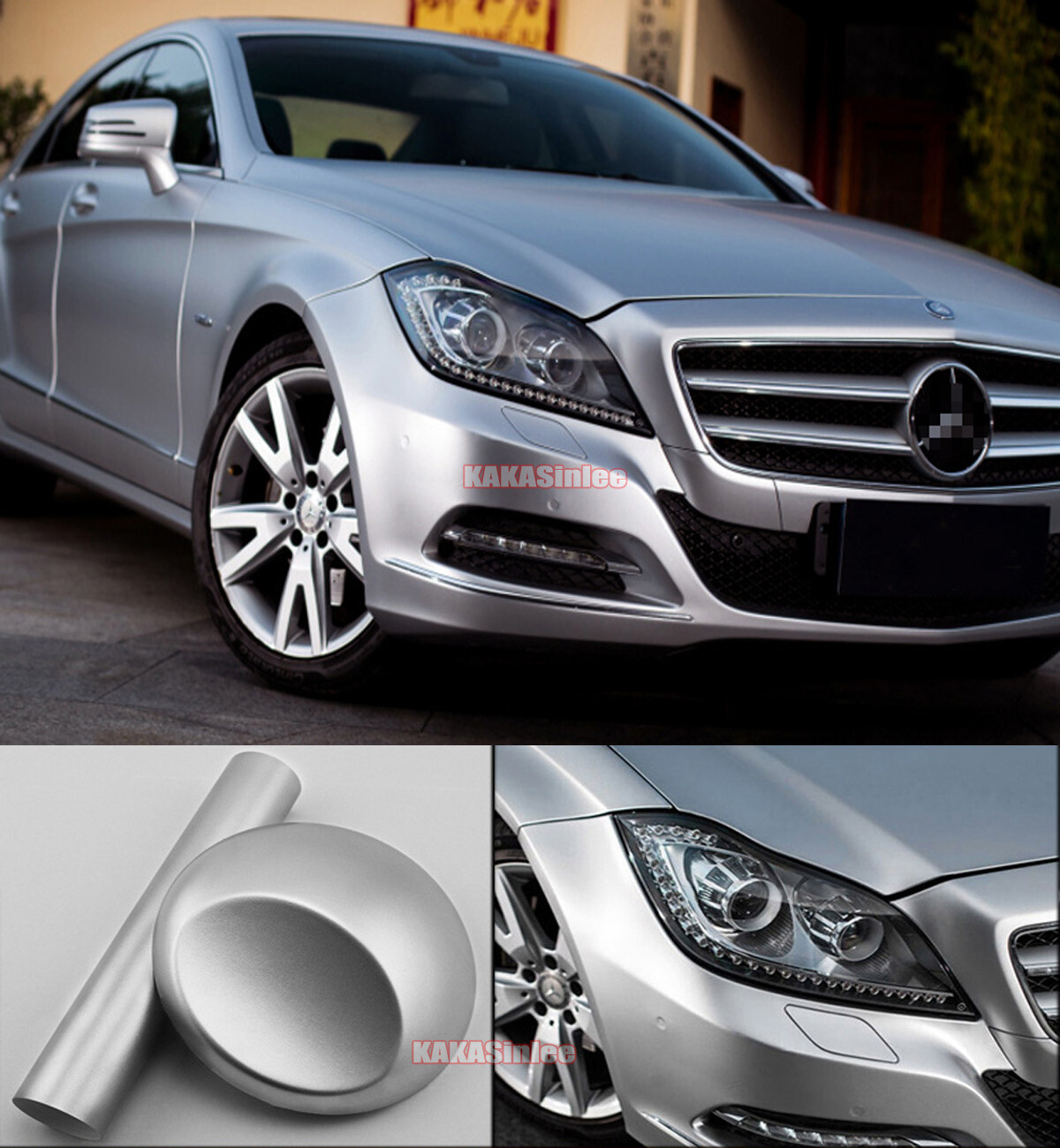 Whole Car SUV Wrap 65FT x 5FT Silver Metal Matte Satin Chrome Vinyl Sticker US
