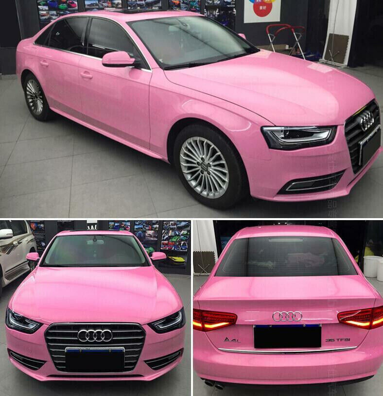65FT x 5FT Ultra Glossy Film Vinyl Gloss Wrap Car Graphics Sticker Decal Pink
