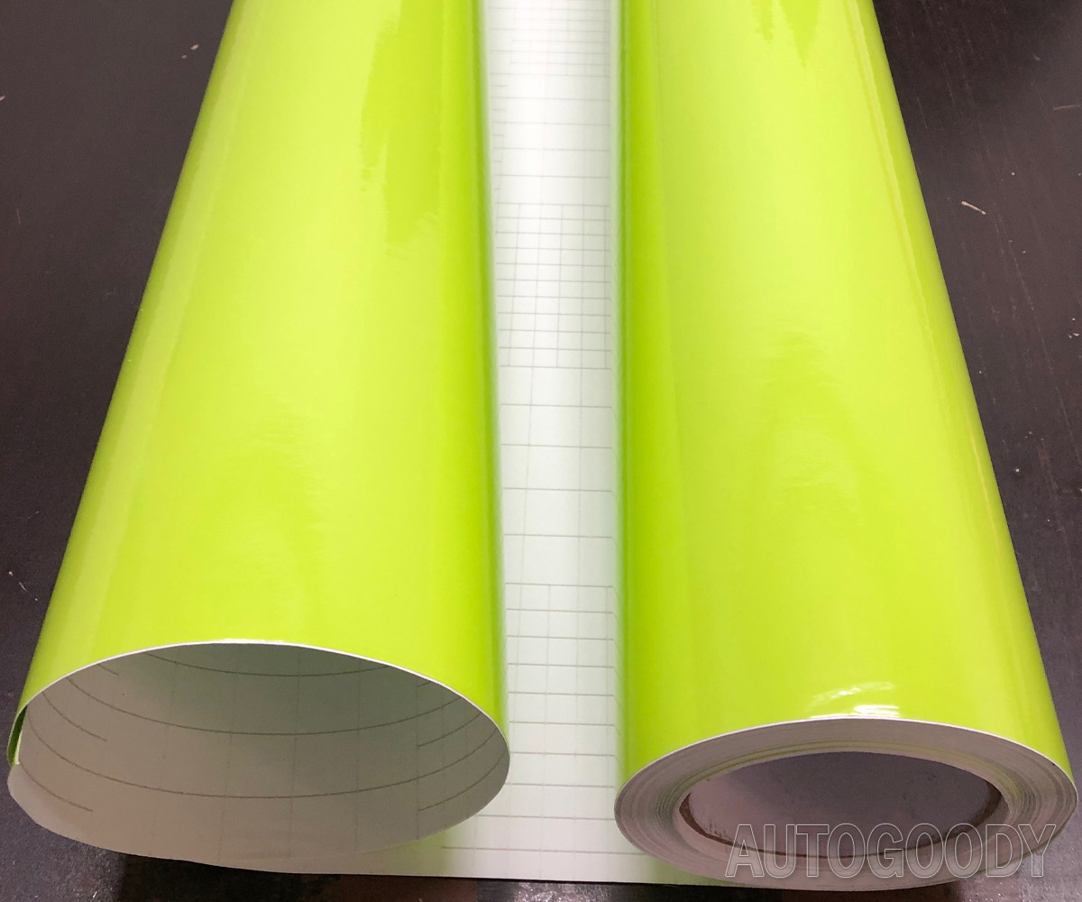 12″ x 60″ Gloss Neon Green Vinyl Film Wrap Air Bubble Free 1ft x 5ft
