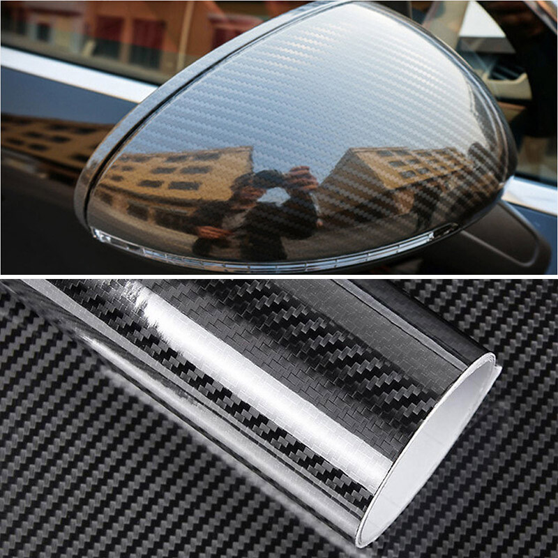12″ x 60″ Car 6D Carbon Fiber Texture Vinyl Wrap Sticker Film Decal Black