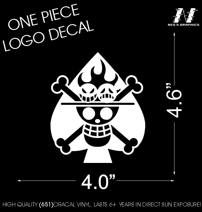 ONE PIECE LOGO Japanese Anime Spade Decal CUSTOM High Quality Logo Sticker cool