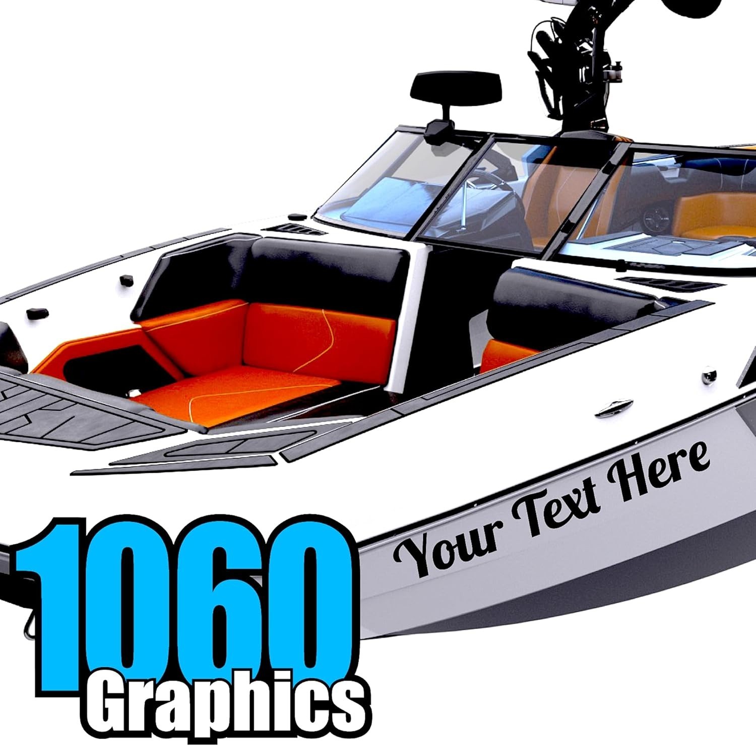 Custom Vinyl Boat Numbers & Letters Two Decals Marine Lettering Stickers
