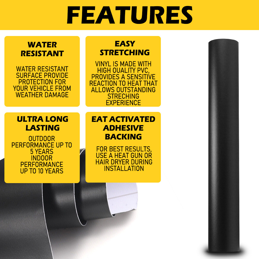 3m 2080 Matte Black Vinyl Car Vehicle Wrap Decal Sheet Roll Film | G12