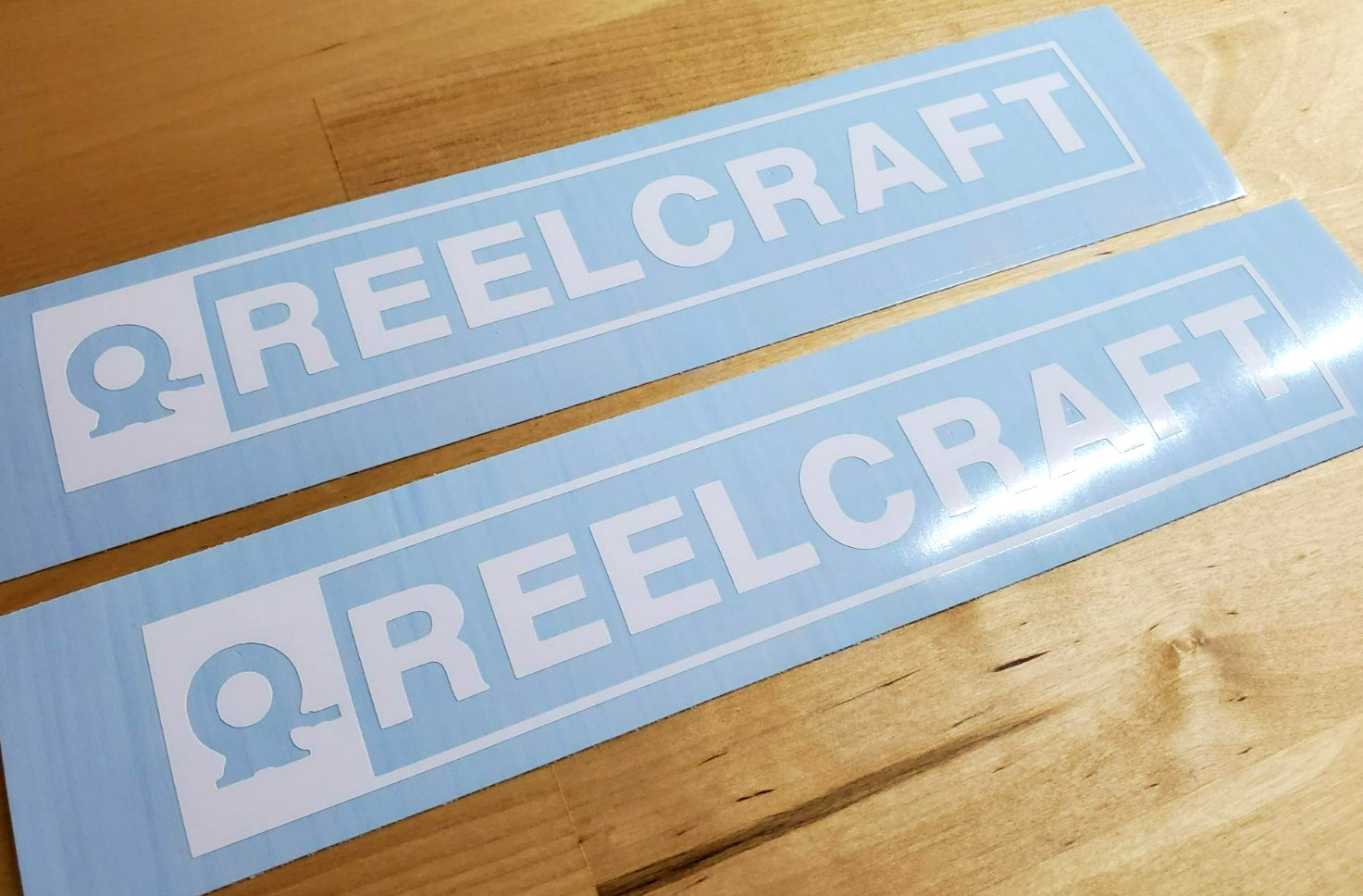 reelcraft decals Stickers Gloss white 10″ (2) FAST USA