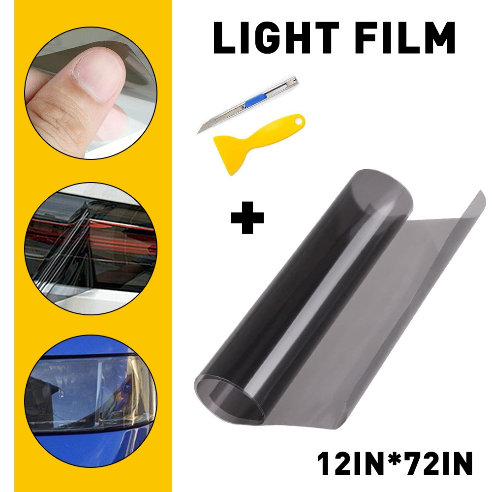 1-10 Light-Black Headlight Taillight Fog Light Tint Film Vinyl For Car Truck bus