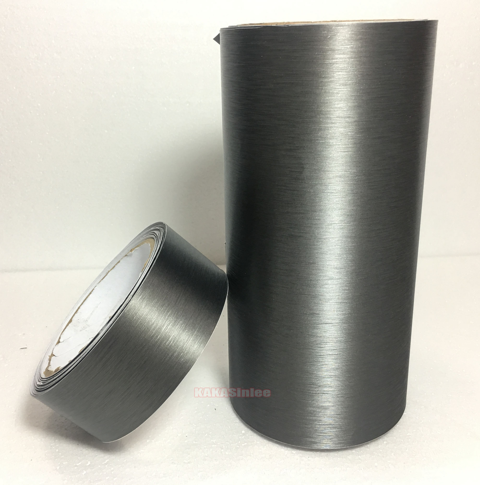 12″ x 60″ / Car Matte Metal Brushed Steel Texture Vinyl Wrap Sticker Trim Grey