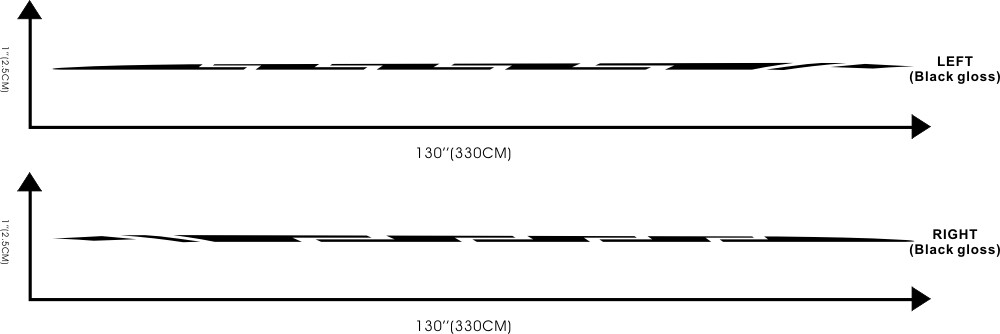 Car Decals Flash Stripes 130” for CIVIC Accord Vinyl Upper Door stickers CB97