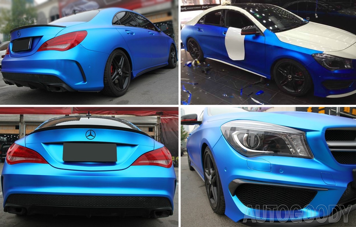 30ft x 5ft Satin Matte Chrome Metallic Deep Blue Vinyl Film Wrap Air Bubble Free