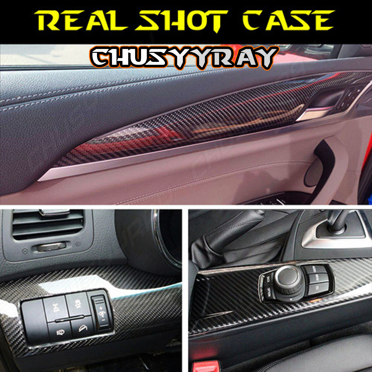 12″x60″ Carbon Fiber High Gloss Glossy Auto Vinyl Wrap Sticker Film For Toyota