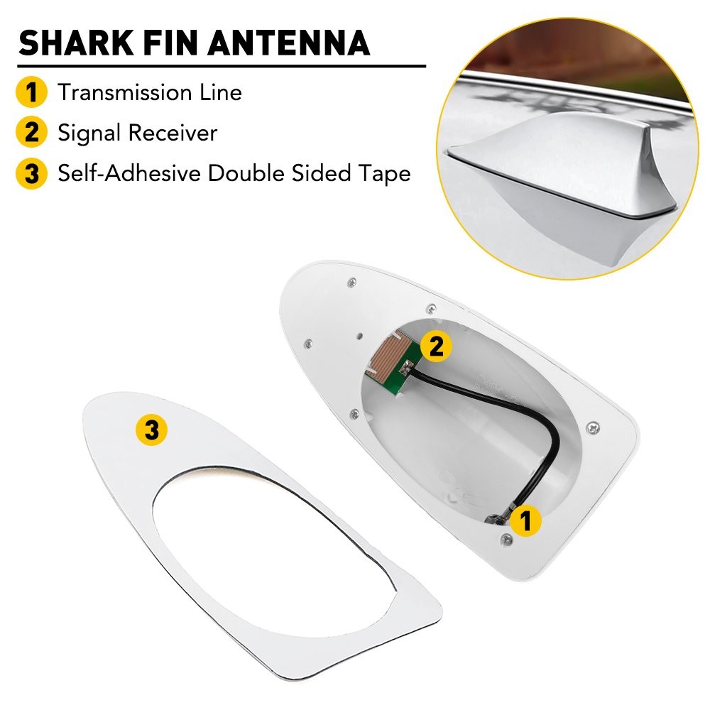 Car Shark Fin Roof Antenna Aerial FM/AM Radio Signal Trim Universal Decor M