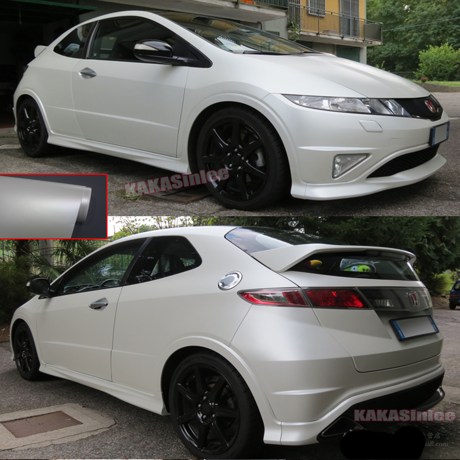 White Air Release – Satin Matte Chrome Whole Car Vinyl Wrap Pearl Sticker HDUS