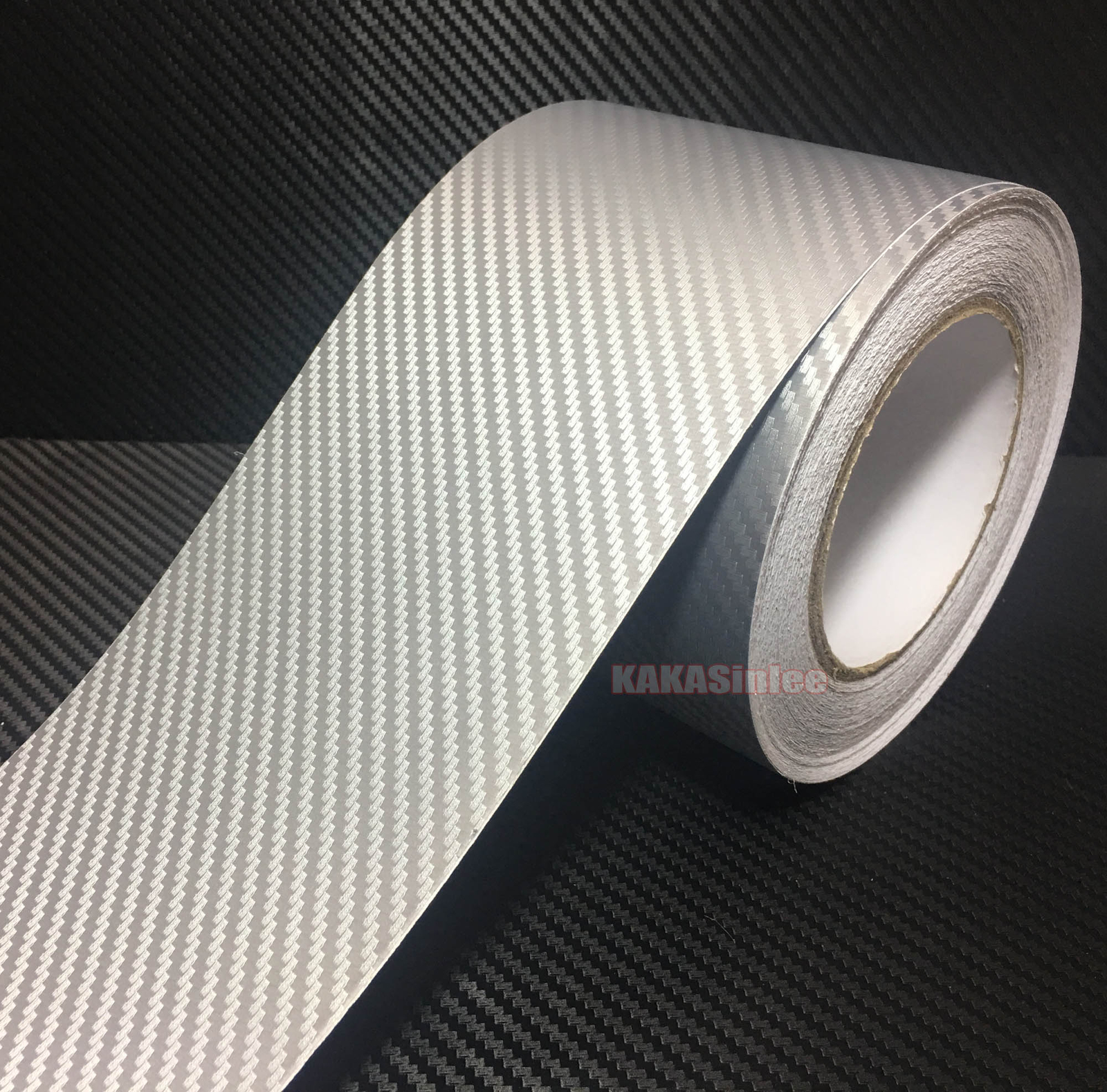 DIY Useful Silver Car 3D Texture Carbon Fiber Vinyl Tape Wrap Film Sticker – AB