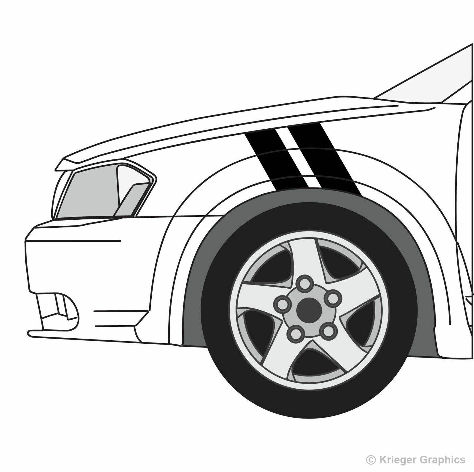 Hash Mark Stripes 3M Grand Sport Fender Bar Decals for Dodge Avenger