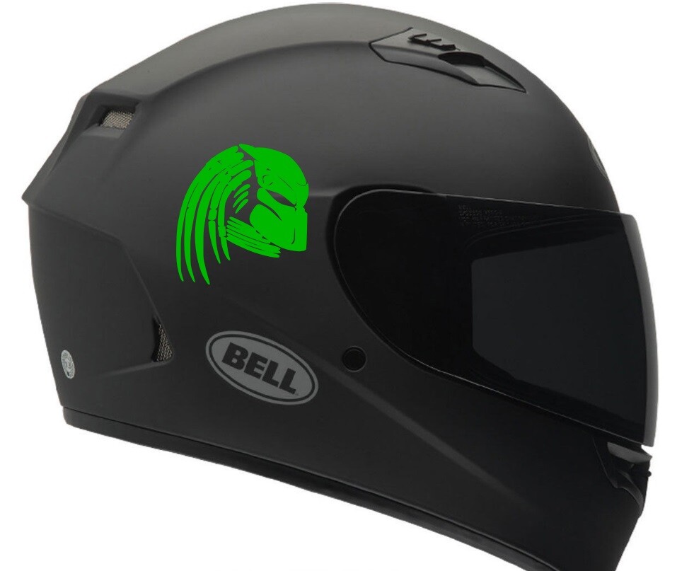 Predator profile helmet decals. (2 decals Left/Right) Motorcycle decals.