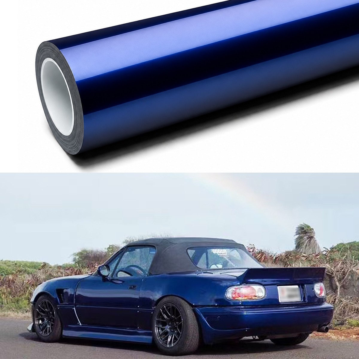 12″x60″ Ultra Gloss PET Metallic Blueberry Car Vinyl Wrap Air Release 1FTx 5FT