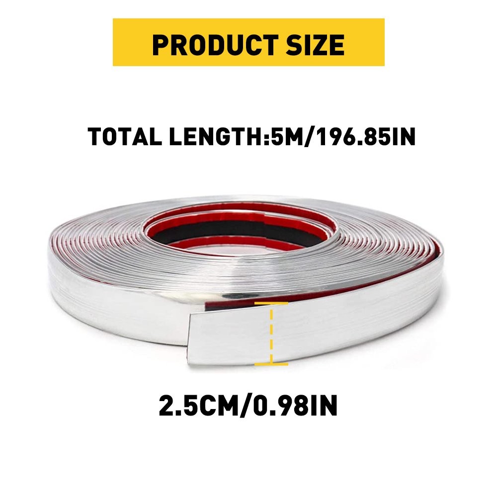 Car Moulding Trim Strip Door Guard Protector Chrome For Trucks SUV 1INCHx16FT D