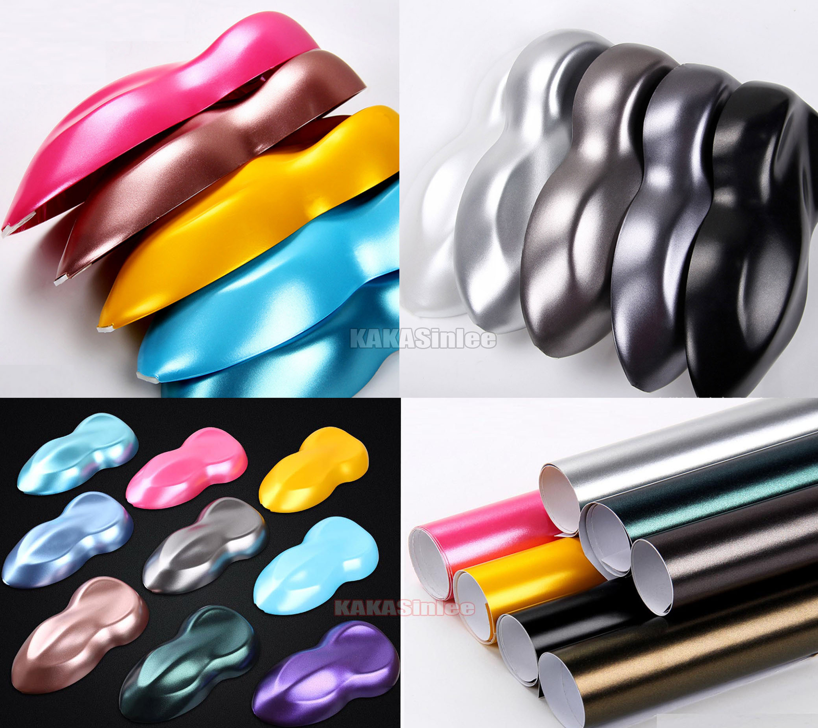 Air Free Entire Car Wrap Pearl Metal Satin Matte Sparkle Chrome Vinyl Sticker US