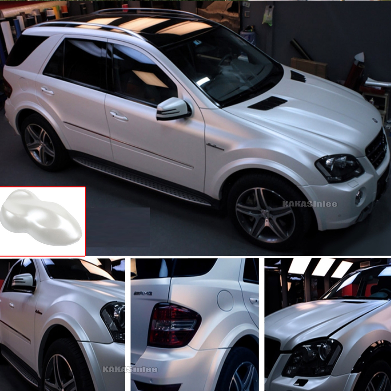 Flexible Pearl Metal Car Wrap Sticker Glitter Satin Chrome Vinyl Decal White US