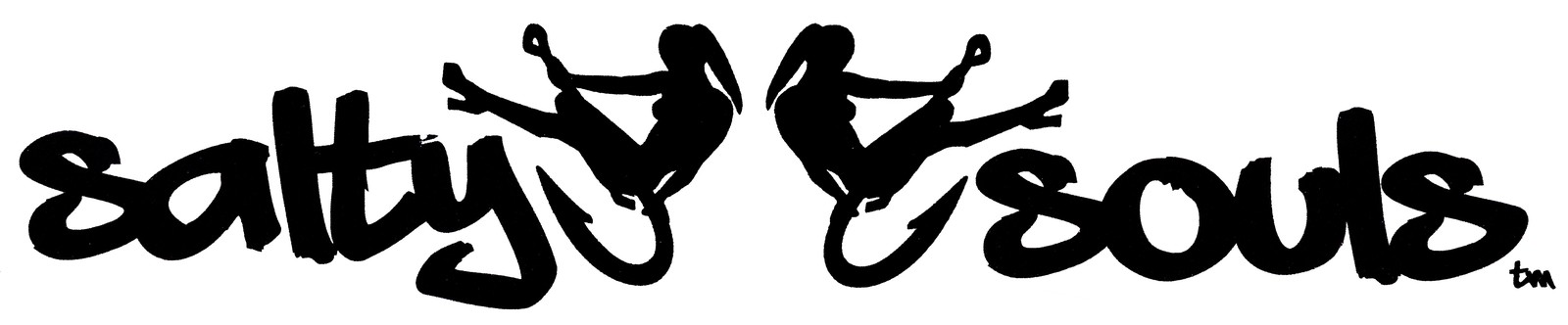Salty Souls Girl & Fish Hook Logo Sticker Decal Salt Sand Beach Fishing Life