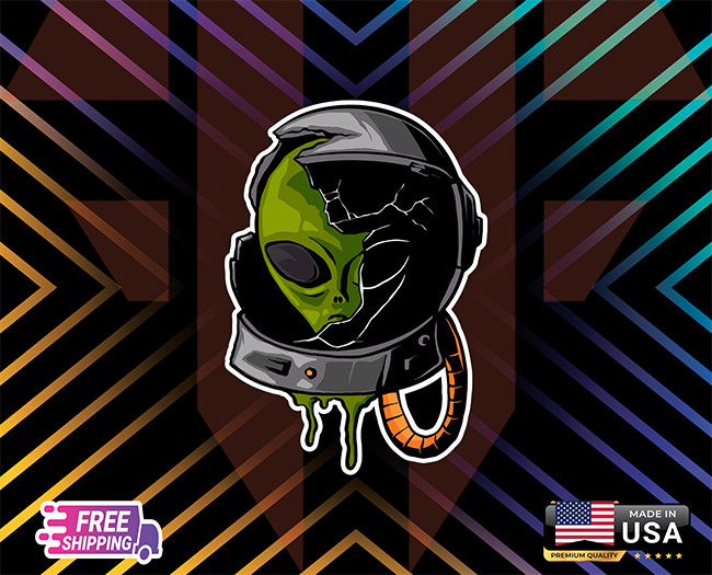 ALIEN HELMETSTICKER DECAL,LAPTOP,WALL,WINDOW,ETC,6YEARS R+LAMINATED +FREESTICKER