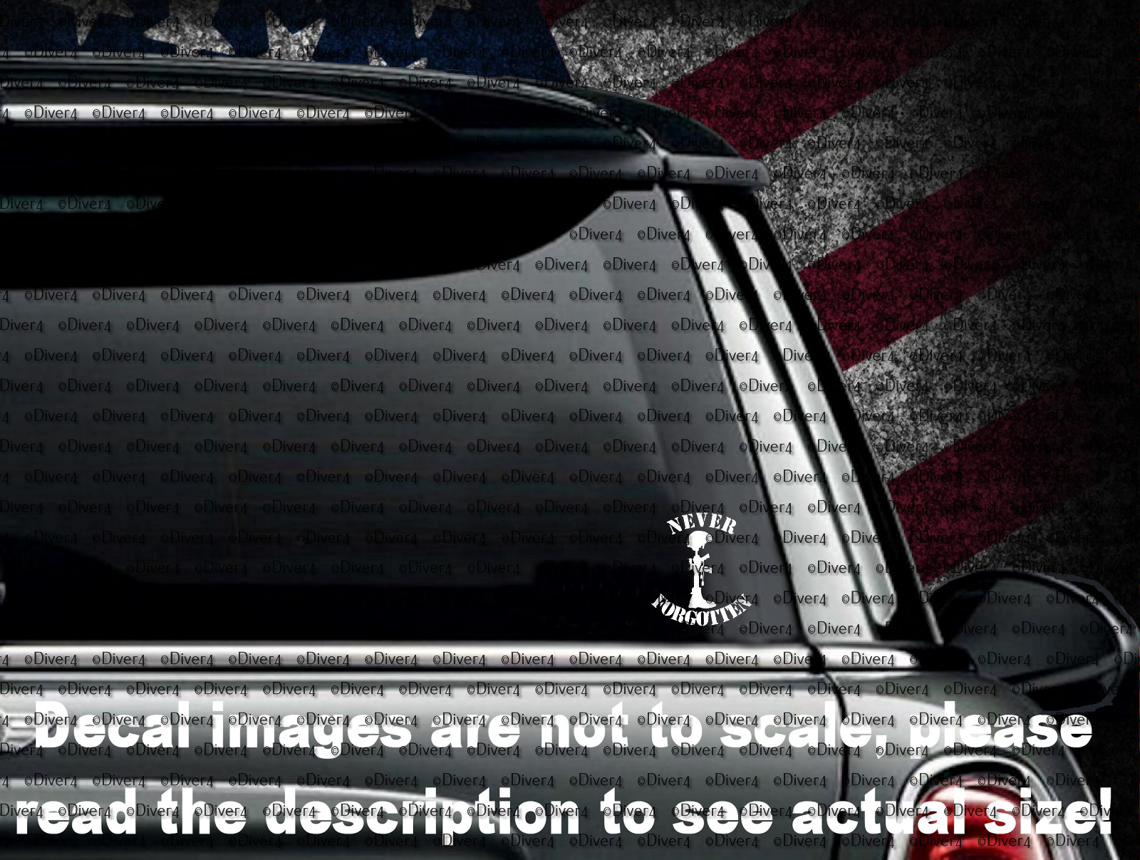 Never Forgotten Military Battle Cross Window Decal Bumper Sticker US Seller