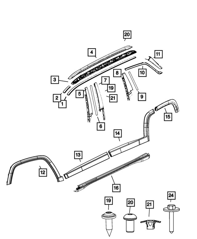 Genuine Mopar B Pillar Applique Left 68246271AC