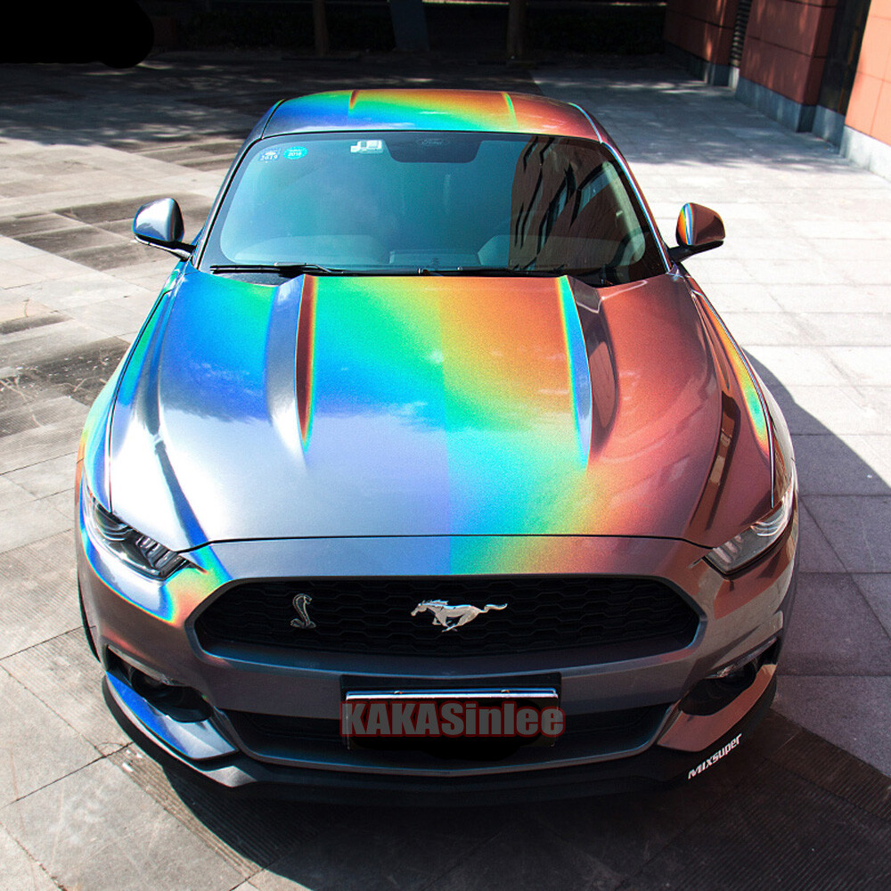 Rainbow Car Hood Iridescence Pearl Glossy Chameleon Laser Vinyl Wrap Sticker US