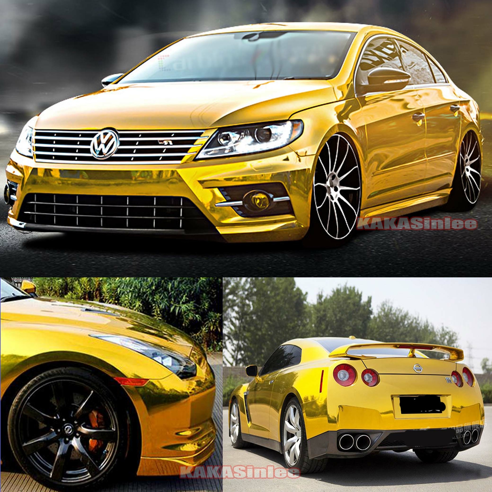 Flexible Smooth Bright Entire Car Wrap Mirror Chrome Vinyl Sticker Film Decal US