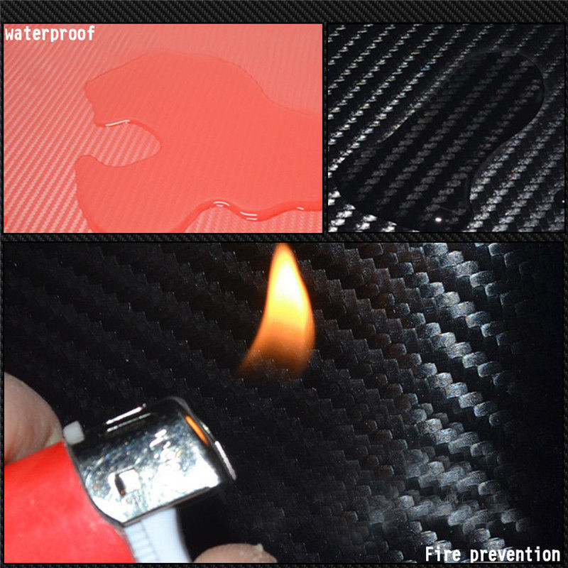 Universal Car Rear Guard Bumper Anti Scratch 5D Black Carbon Fiber Sticker Decal