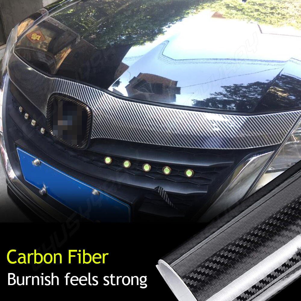 7D 12x 60″ Cool Car Glossy Carbon Fiber Texture Vinyl Wrap Sticker Film Black
