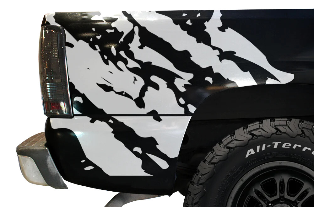 Fit For Chevrolet Silverado Car Sticker Distorted Stripe Graphics Trunk Decals
