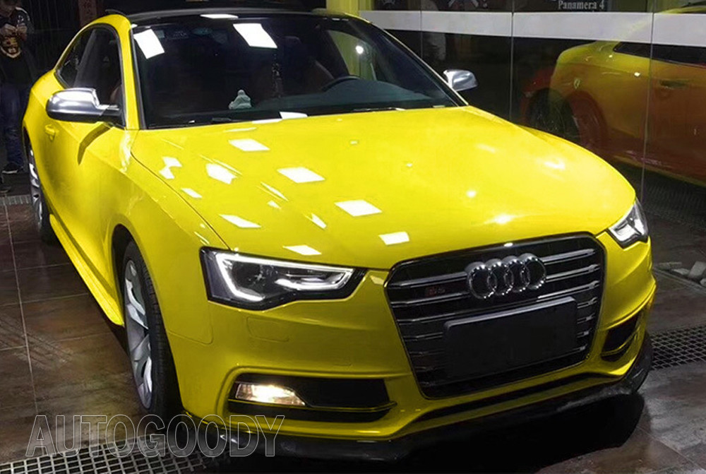 360″ x 60″ Super Gloss Yellow Vinyl Film Wrap Sticker Air Bubble Free 30ft x 5ft