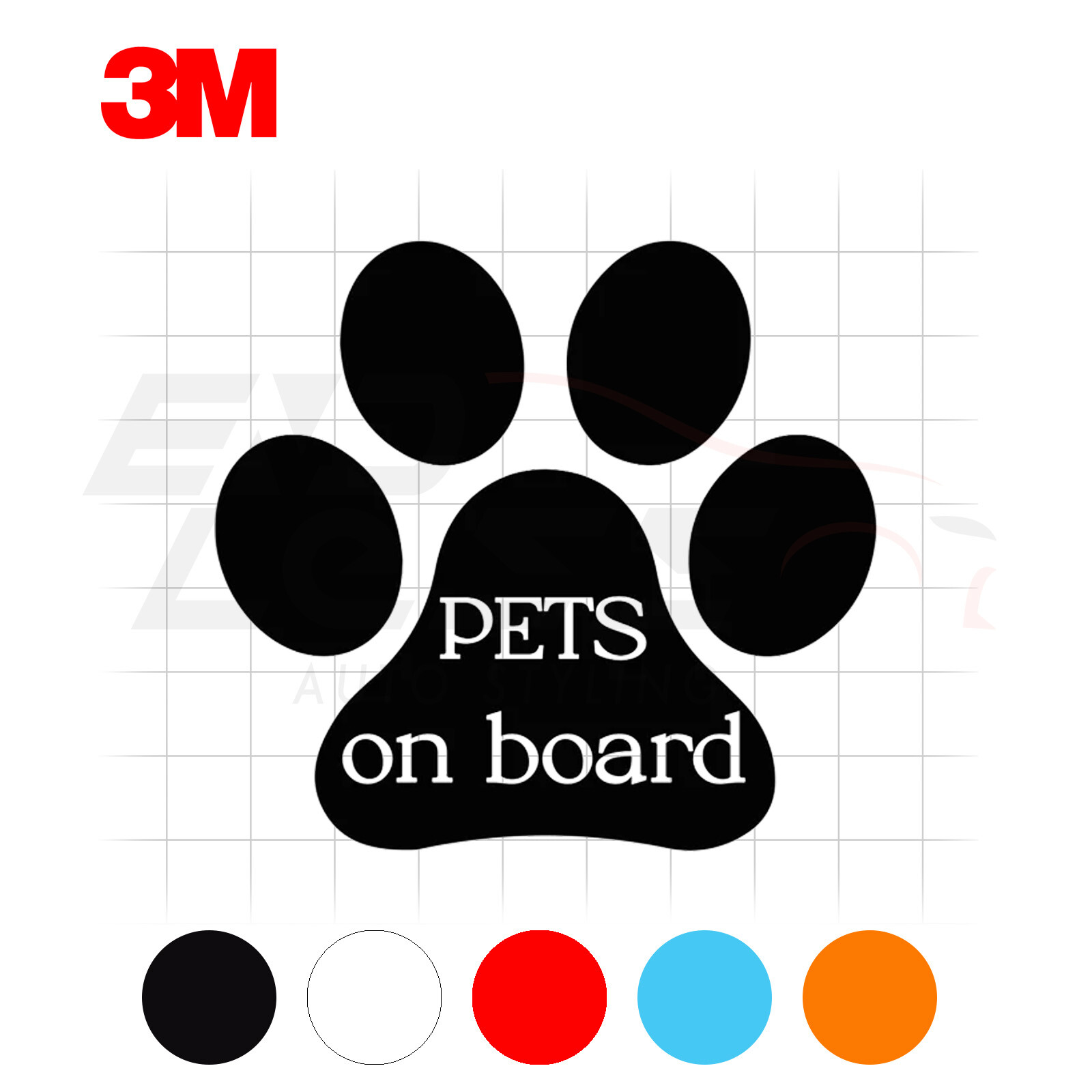 Pets On Board Paw Peel & Stick Vinyl Decal Sticker Car Wrap Film