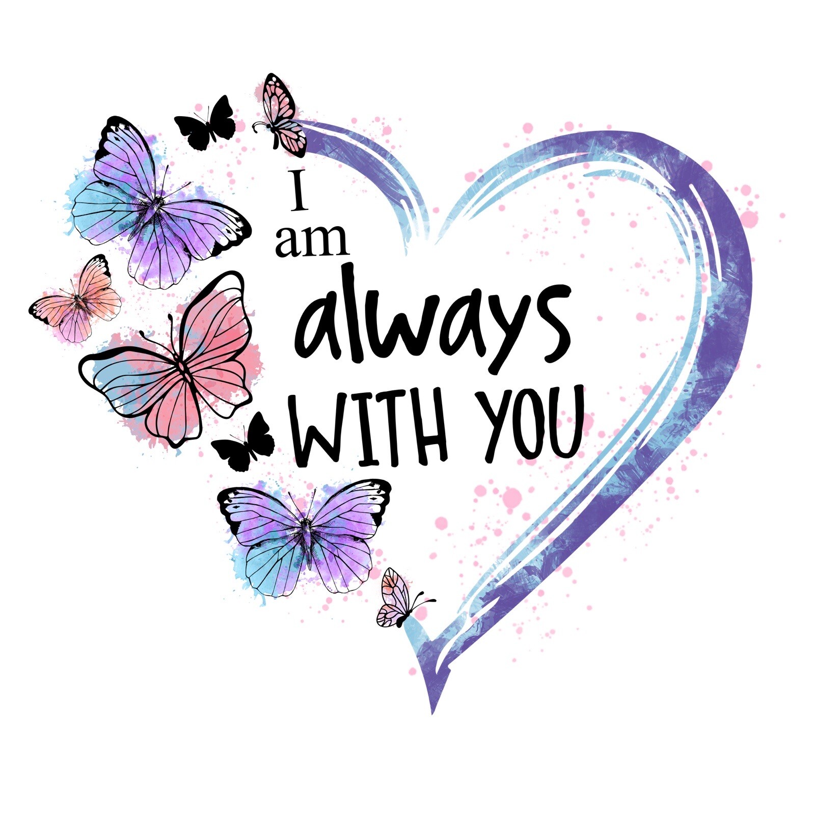 4” Heart Sticker Color Love Angel Heaven Grief Loss Memorial