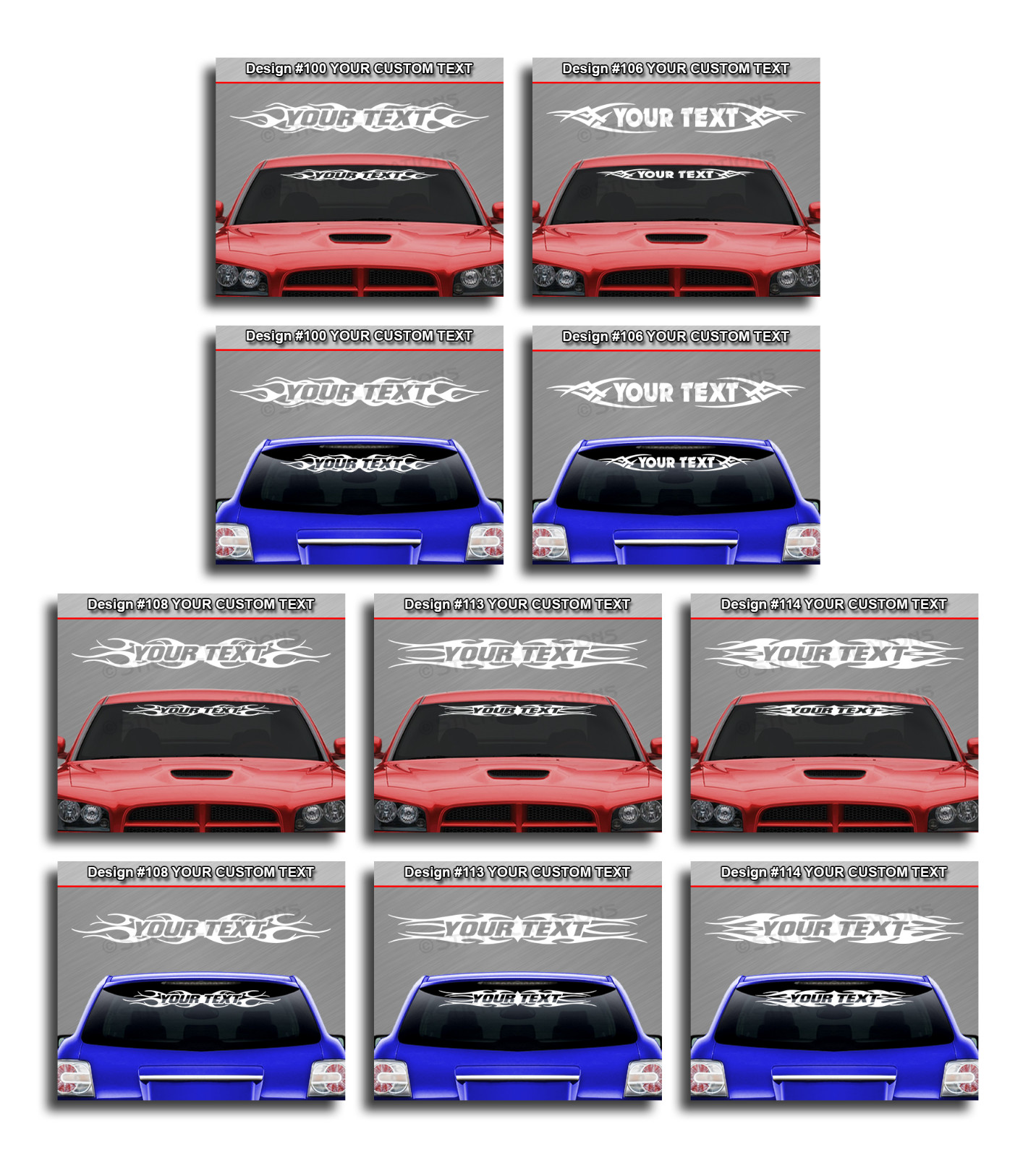 Customized Letters Decal Sticker Vinyl Graphic Windshield Window Tribal Flame