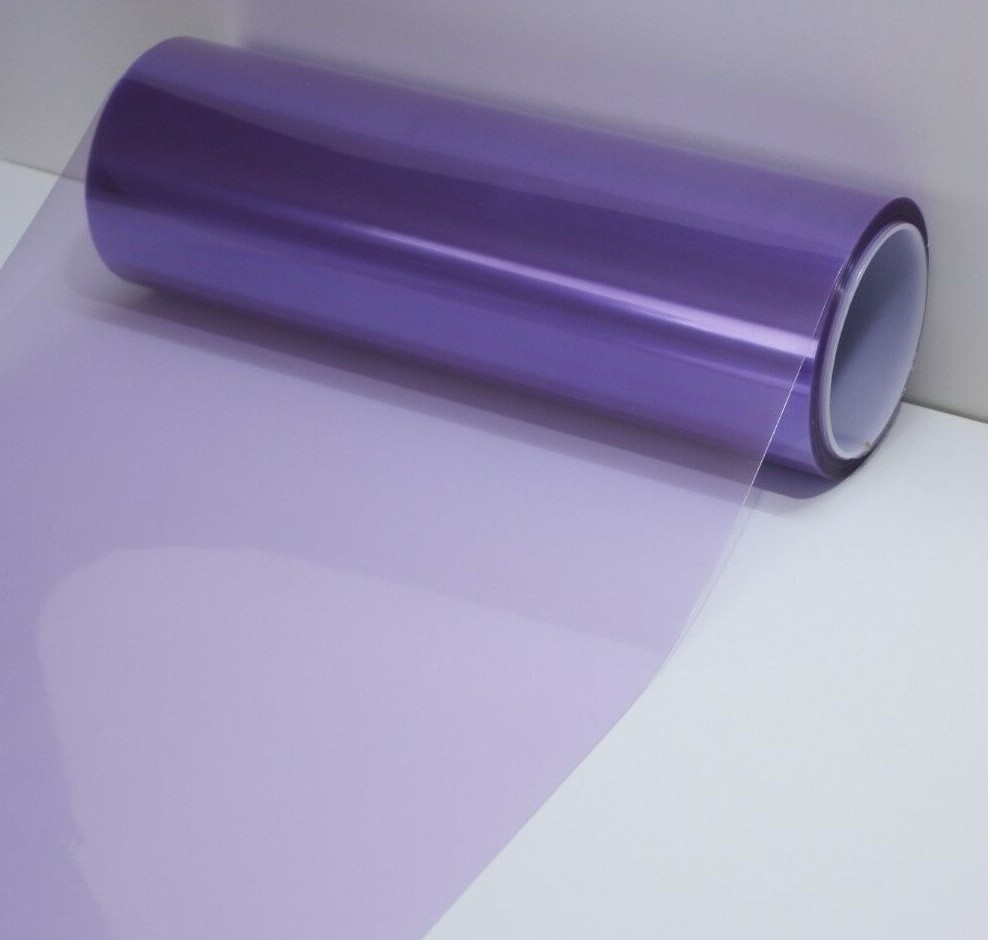 Gloss Glossy PURPLE Light Tint Film Fog Tail Headlight Overlay Cover Roll Sheet