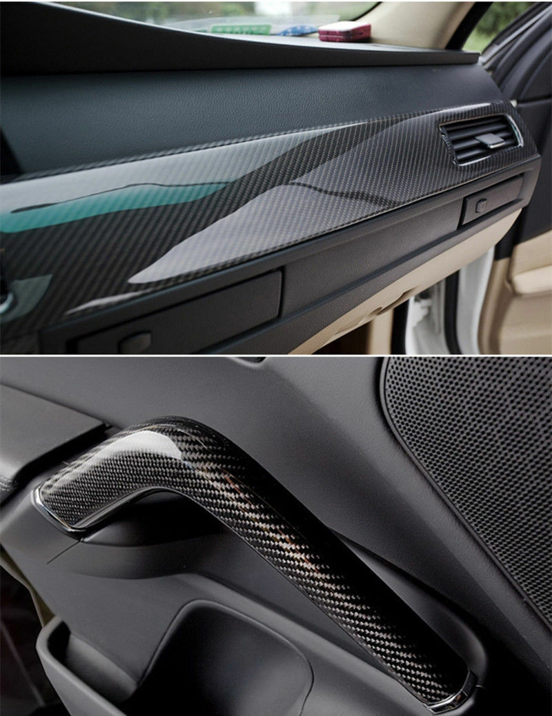 Carbon Fiber Texture Black Vinyl Car Wrap Sticker Interior Decal Film DIY Decor