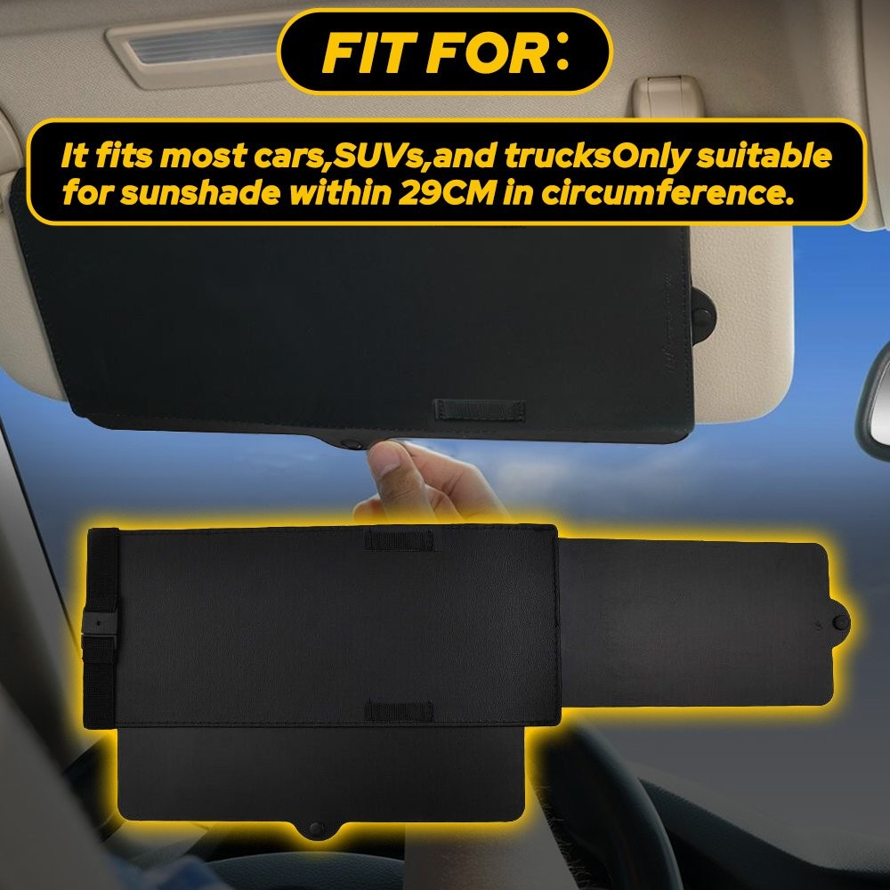 1/2pc Car Sun Visor Extension Shield Front Side Shade Anti-Glare Sunshade Black