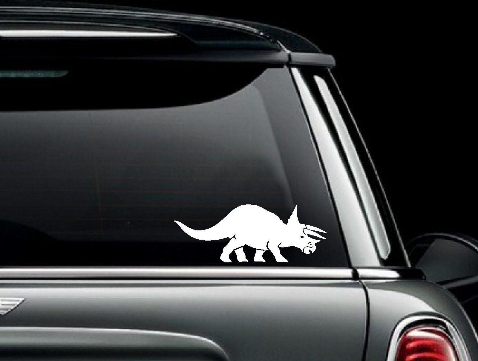 Triceratops Dinosaur Silhouette Vinyl Car Window Decal Bumper Sticker US Seller